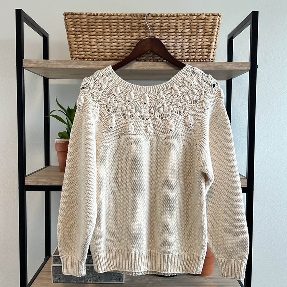 Vintage Jantzen Silk Blend Knitted By Hand Textured Sweater, M - Picture 6 of 8